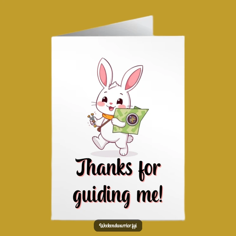 Free Printable Thank You Card: Rabbit Navigator Expressing Thanks Funny Downloadable