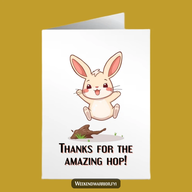 Free Printable Thank You Card: Rabbit's Leap Funny Downloadable Gift
