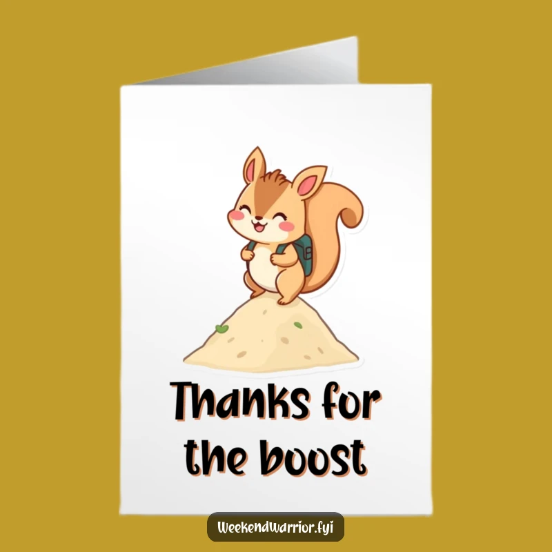 Free Printable Thank You Card: Squirrel Climber DIY Downloadable Gift for Gratitude