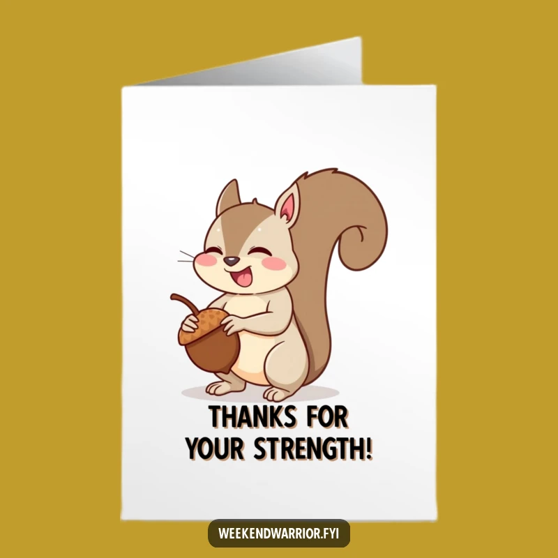 Free Printable Thank You Card: Squirrel Flexing - Funny Downloadable Gratitude!