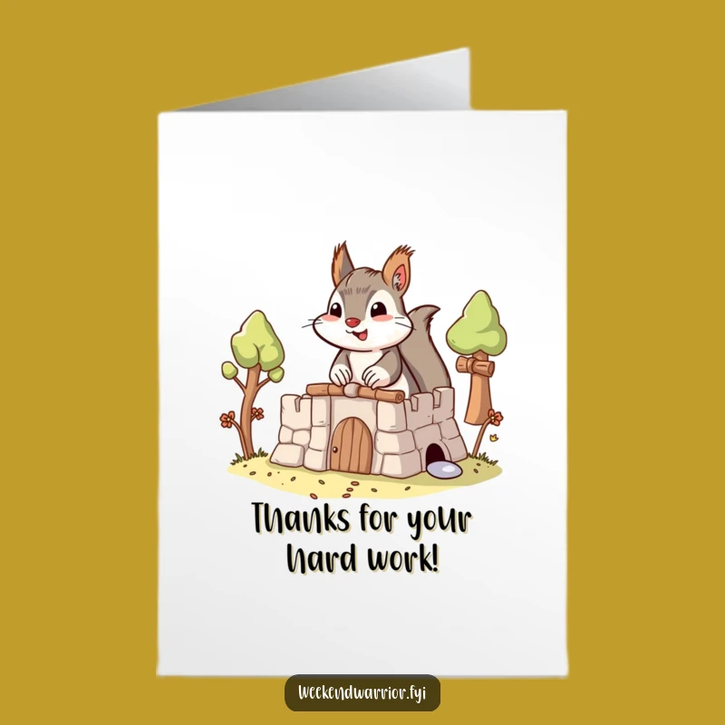 Free Printable Thank You Card: Squirrel Fort Maker - Easy Downloadable Gift
