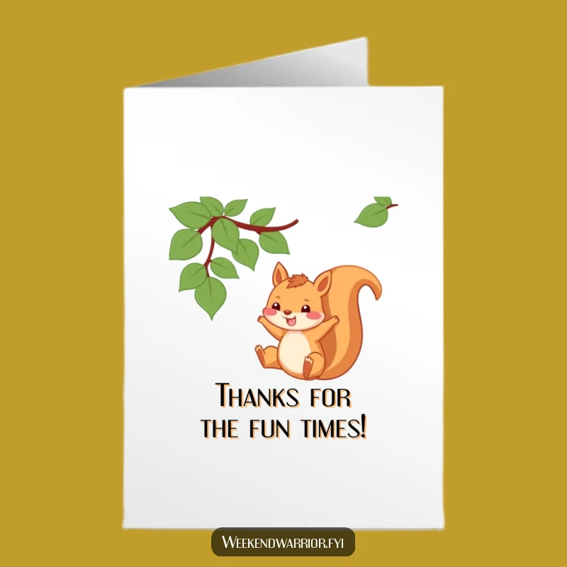 Free Printable Thank You Card: Swinging Squirrel, Grateful Swing Downloadable!