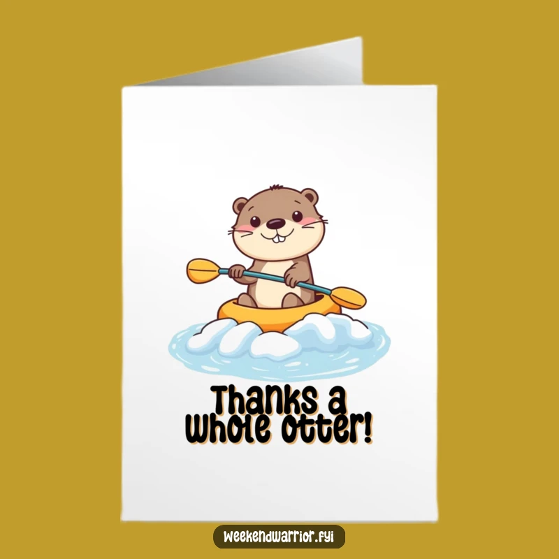 Smiling Otter Thank You Card: Free Printable Grateful Downloadable Gift