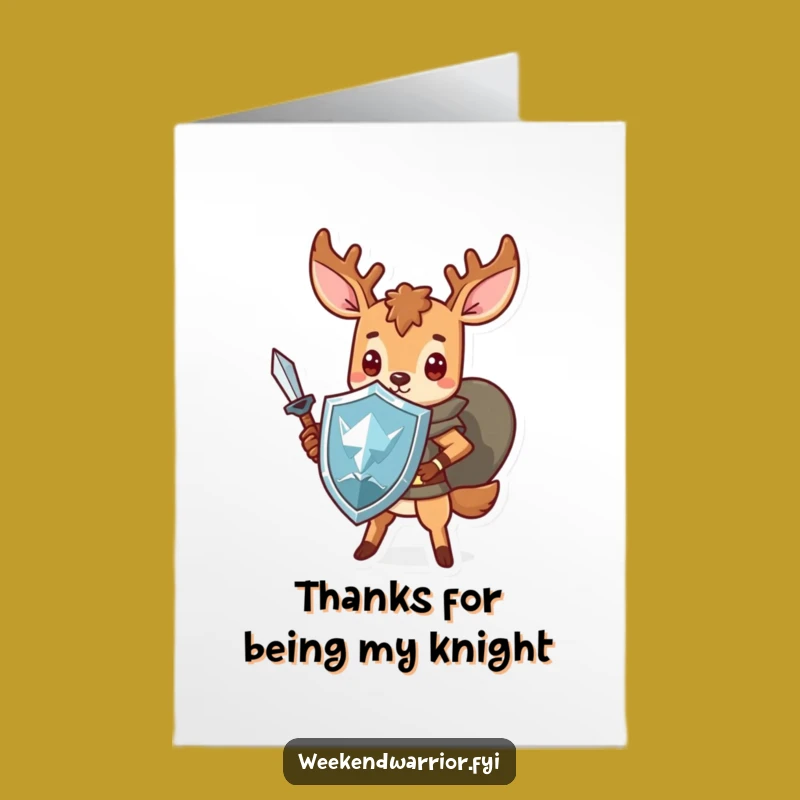Free Printable Thank You Card: Brave Kawaii Deer for Grateful Appreciations