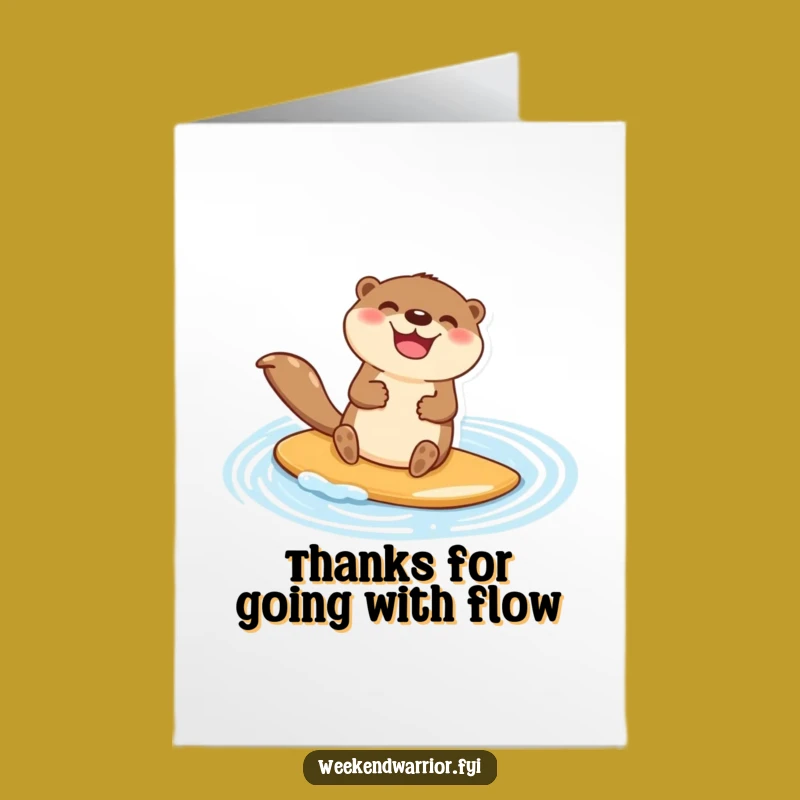 Free Printable Thank You Card: Otter's Smooth Ride - Funny Downloadable Gift