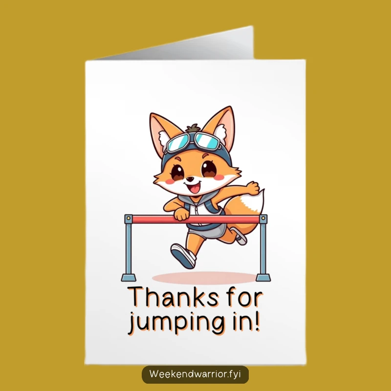 Funny Free Printable Thank You Card: Fox Leaps to Say Thanks!