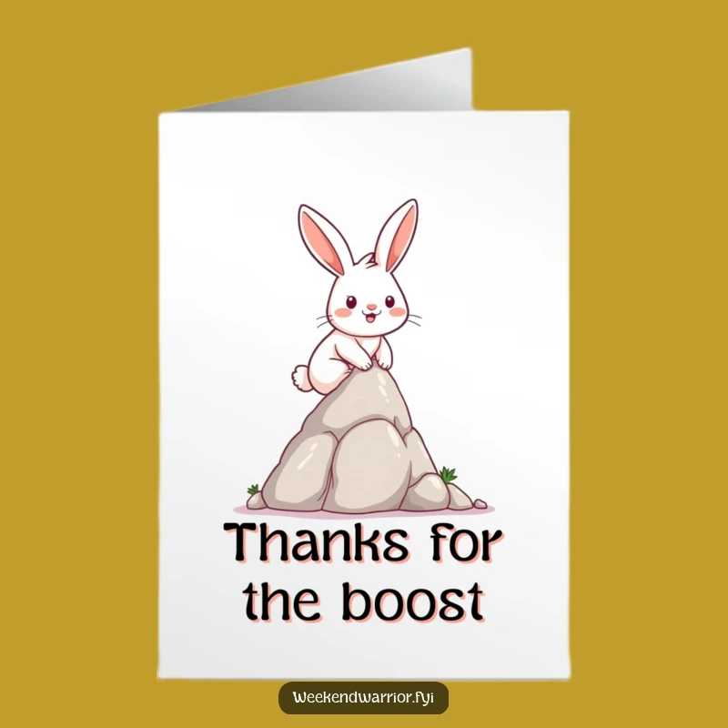 Free Printable Rabbit Thank You Card Funny Downloadable Gift for Support Helpers