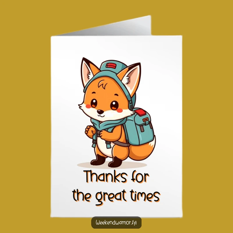 Free Printable Fox Thank You Card Funny Downloadable Gift for Grateful Campers