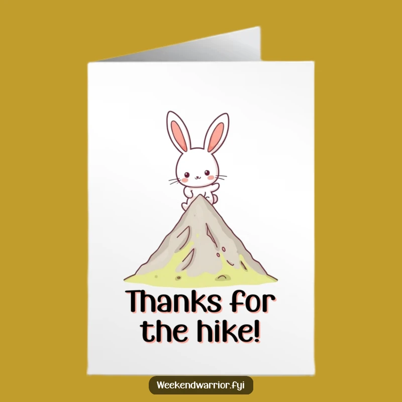 Free Printable Kawaii Rabbit Thank You Card: Funny Hiking Downloadable Gift!