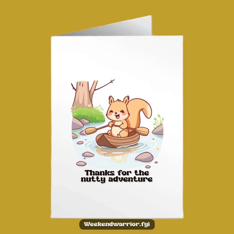 Free Printable Thank You Card: Grateful Squirrel Rafting, DIY Gift for Your Kindness