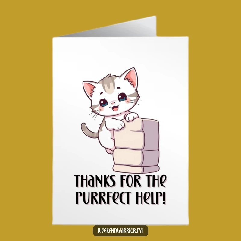 Printable Thank You Card: Kitten's Climb, Free Downloadable for Gratitude
