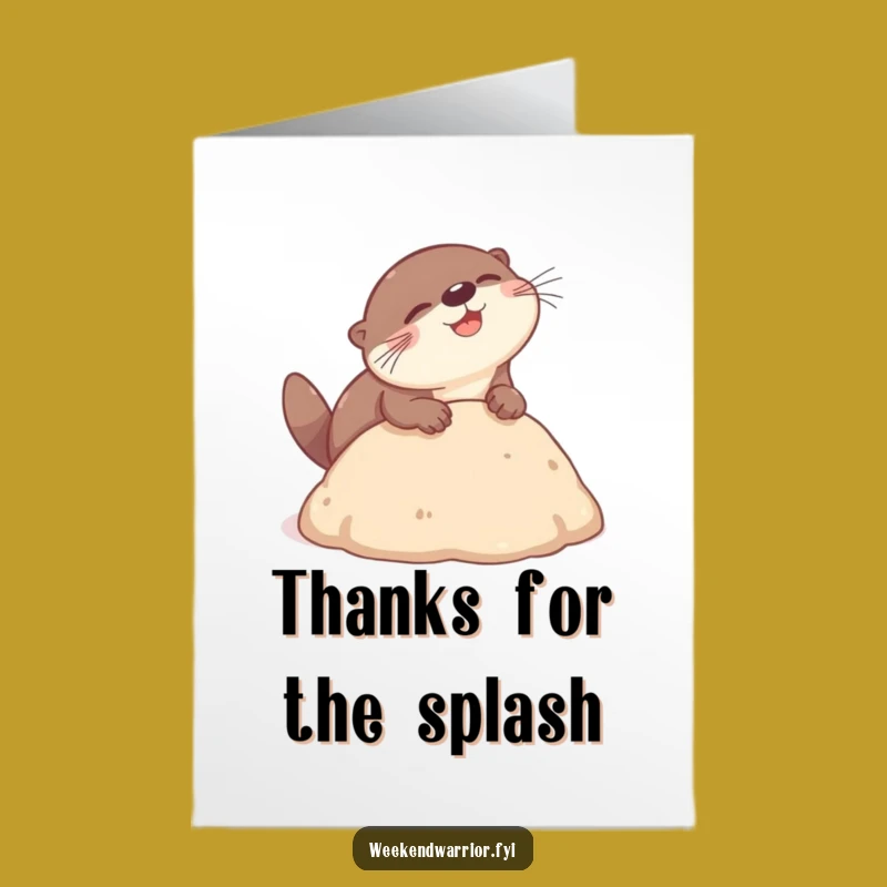 Free Printable Thank You Card: Otter Headbutt Funny Dive Downloadable