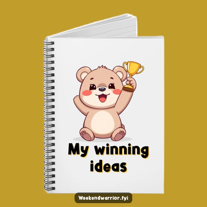 Funny Bear Cub Trophy Notebook: Journal Your Wins with Victory Cub Cover, Gift