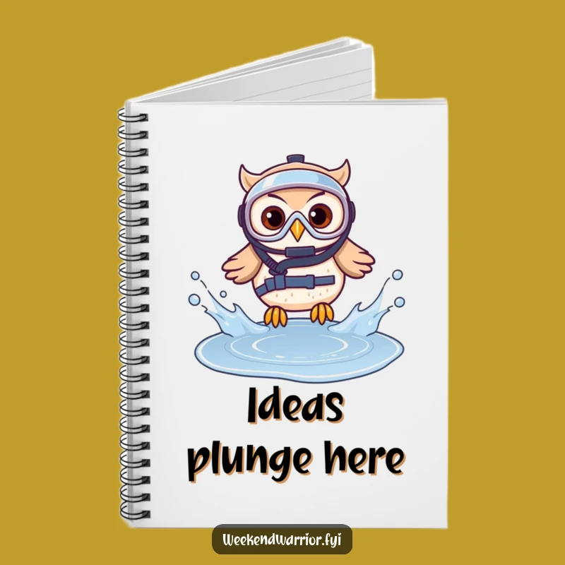 Funny Diving Owl Notebook: Document Your Daring Deeds