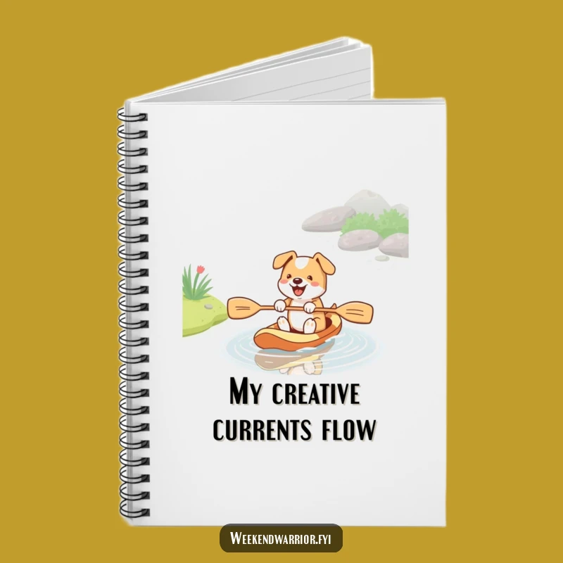 Funny Energetic Dog Paddle Notebook - Goofy Canine Water Journal Gift