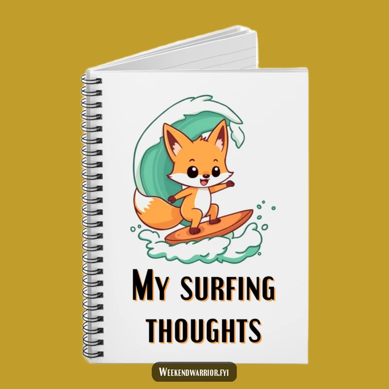 Funny Fox Surfer Notebook: Jot Down Ideas with Cool Wave Cover, Great Gift