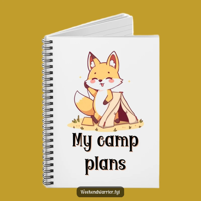 Funny Kawaii Fox Tent Notebook - Jot Down Your Adventurous Ideas