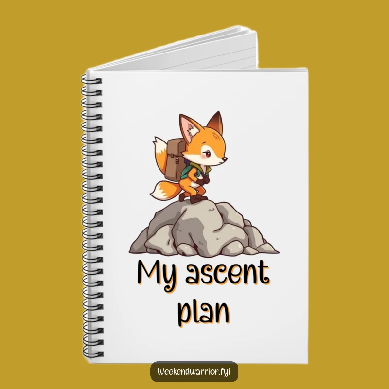 Funny Fox Climbing Notebook: Determined Adventurer Journal, Perfect Gift