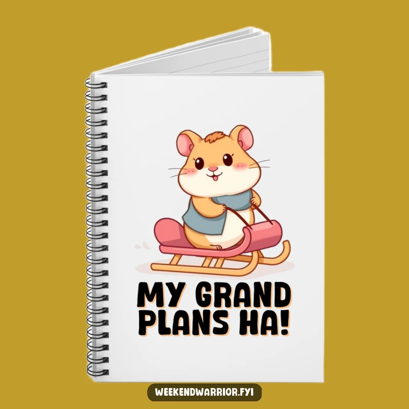 Funny Hamster Sled Notebook: Motivational Journal for Your Goals