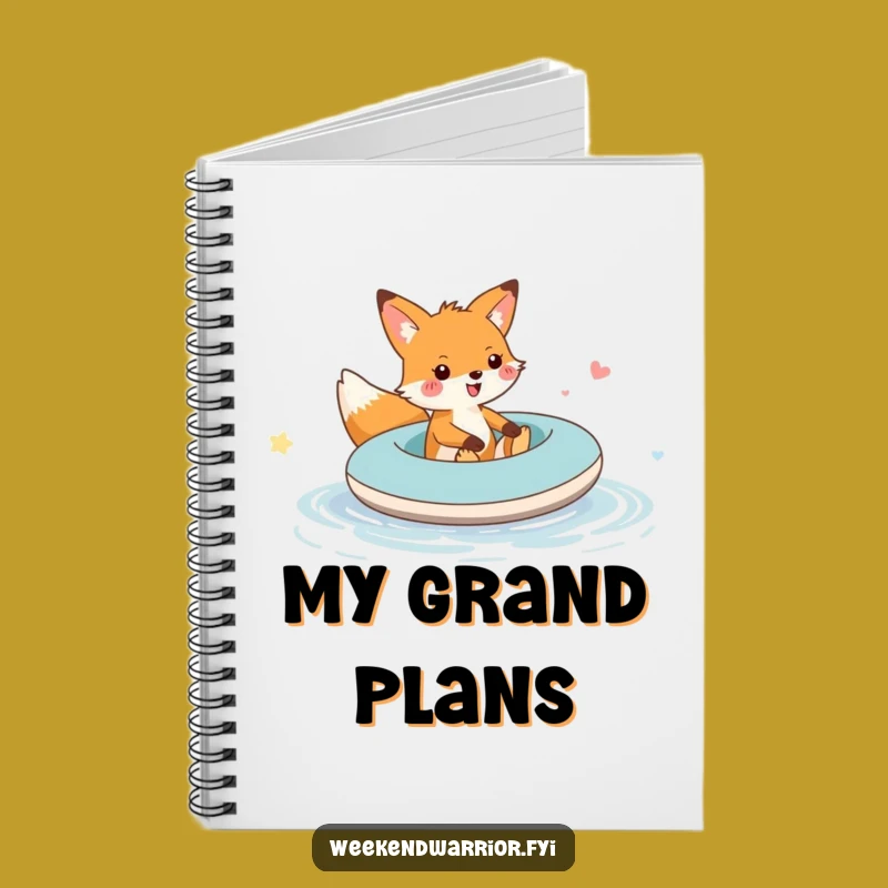 Funny Fox Raft Puddle Notebook: Journal Your Adventures with Fox Cover, Gift