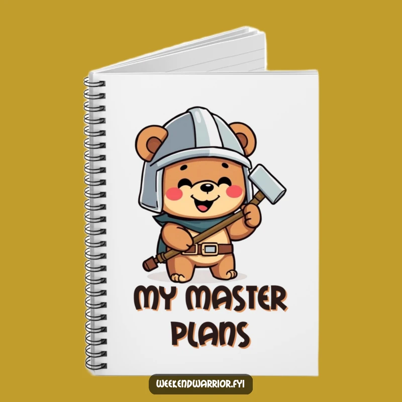 Funny Bear Hammer Notebook a Happy Builder Character Journal for Plans