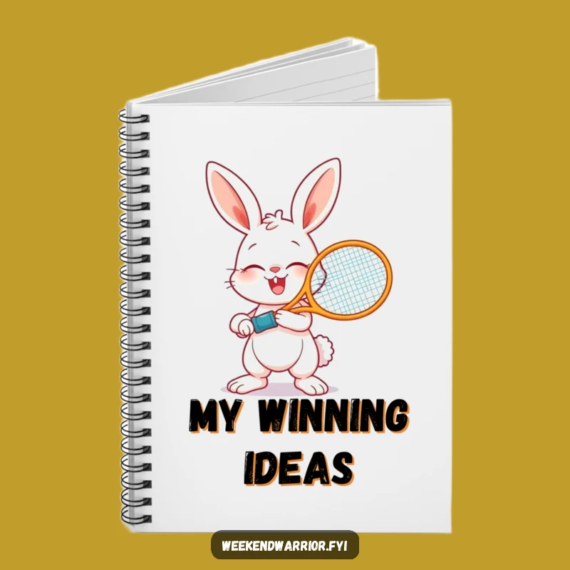 Funny Giggling Bunny Tennis Notebook - Jot Down Plays with a Smile