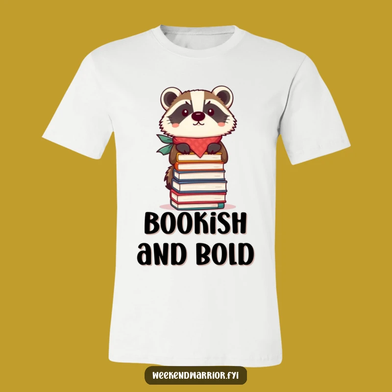 Funny Focused Badger T-Shirt: Book Balance Expertise