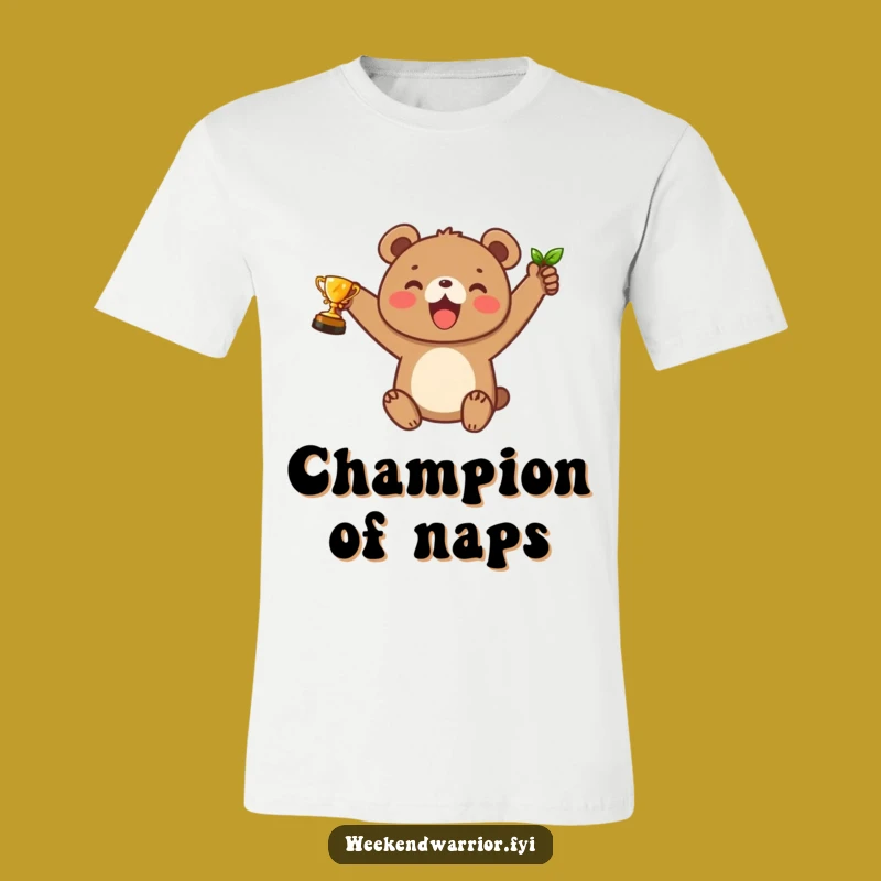 Funny Bear Cub Trophy Tee: Joyful Champion Shirt, Perfect Gift