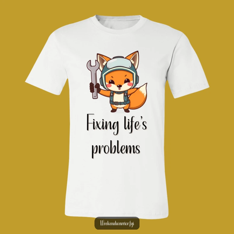 Funny Determined Fox Mechanic T-Shirt - A Hilarious Tee for Fixers
