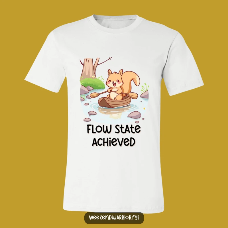 Funny Kawaii Squirrel Raft T-Shirt - Joyful Paddler Tee