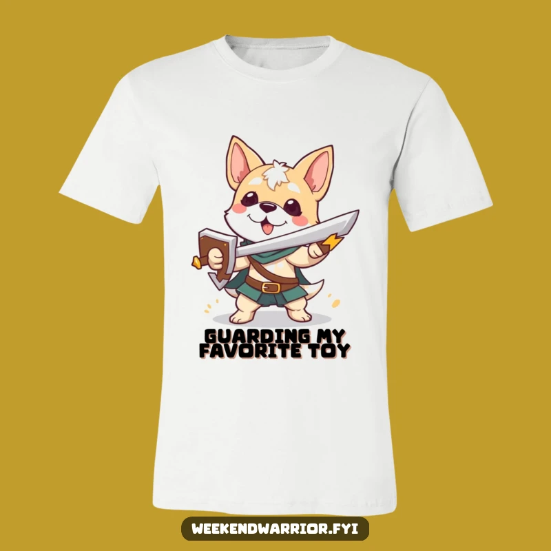 Funny Dog Warrior T-Shirt a Playful Hero Character Tee for Fun