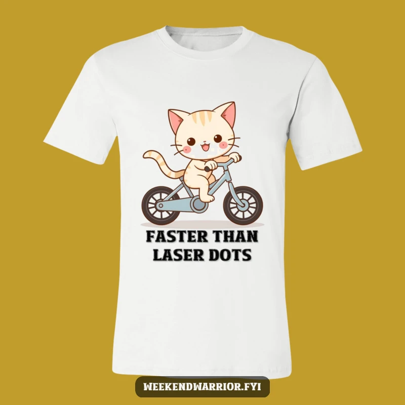 Funny Kawaii Cat T-Shirt - Playful Cyclist Humor Gift for Fast Friends