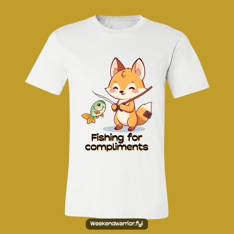 Funny Kawaii Fox Fishing T-Shirt - Wear Your Angling Hobby