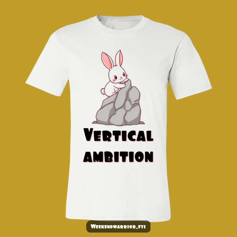 Funny Kawaii Rabbit Climbing T-Shirt - Determined Paws Tee