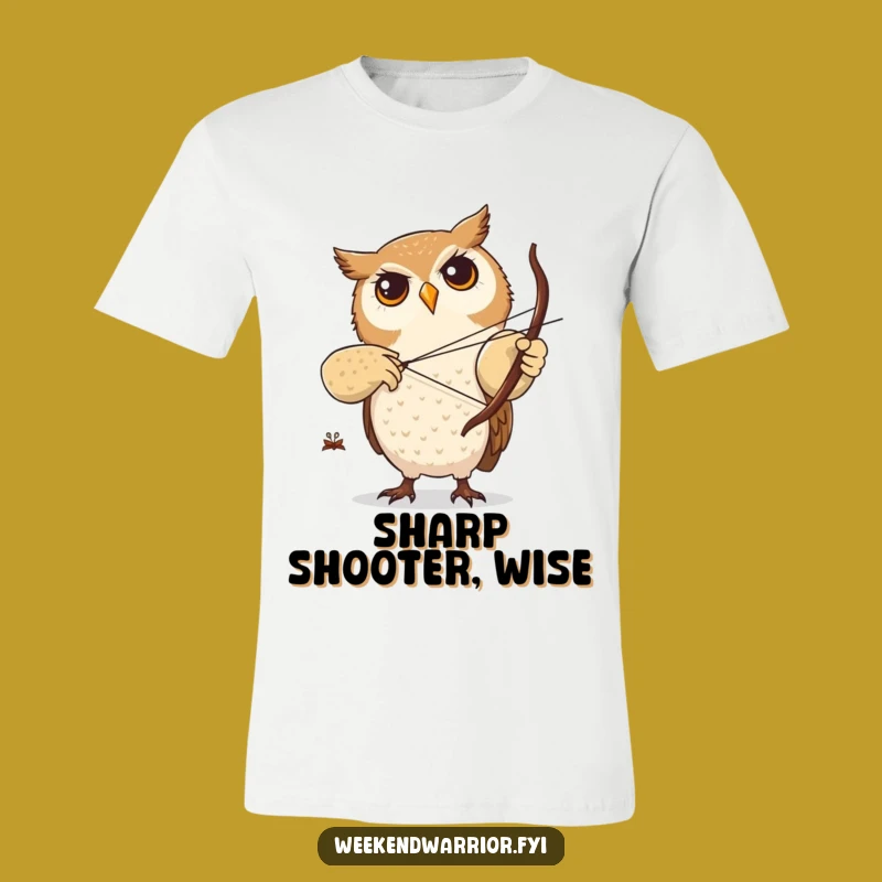 Funny Owl Archery Tee: Focused Marksman Shirt, Perfect Gift