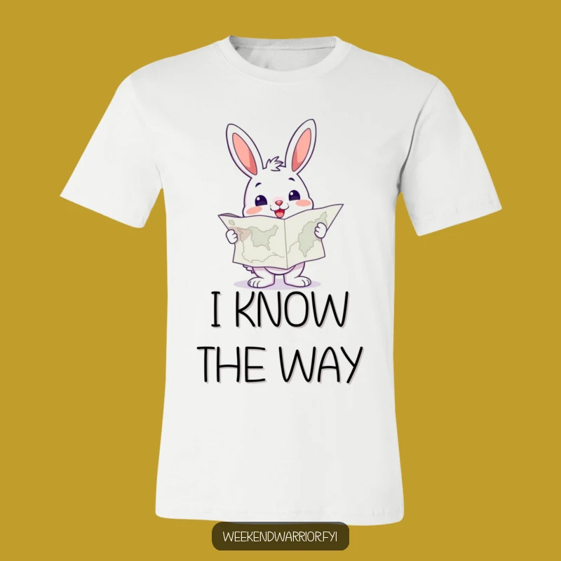 Funny Bunny Map T-Shirt: Cheerful Explorer's Adventure Tee, Great Gift