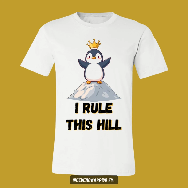 Funny Penguin King T-Shirt: Victorious Ruler Graphic Tee, Hilarious Animal Apparel