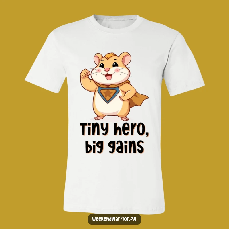 Funny Hamster Superhero T-Shirt: Muscular Flex, Heroic Style, Hilarious Gift