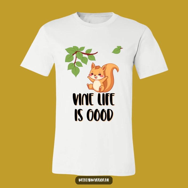 Funny Squirrel Vine T-Shirt: Playful Swinger's Adventure Tee, Great Gift