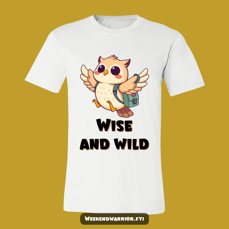 Funny Owl Adventure T-Shirt: Whimsical Backpacking Tee for Explorers