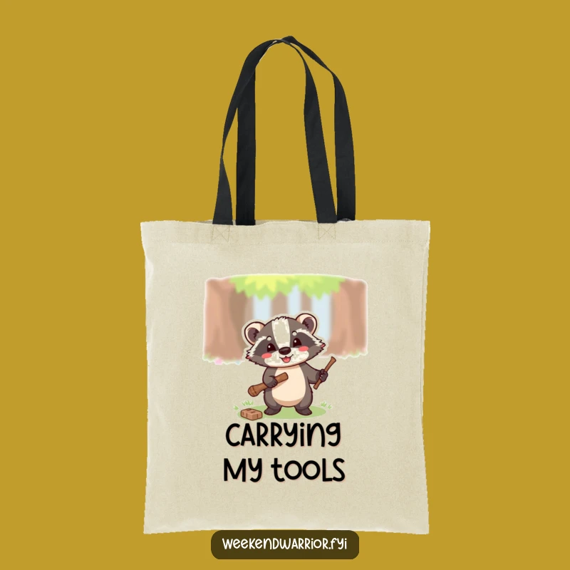 Funny Badger Woodland Tote Bag - Strong & Hilarious Carry-All Gift