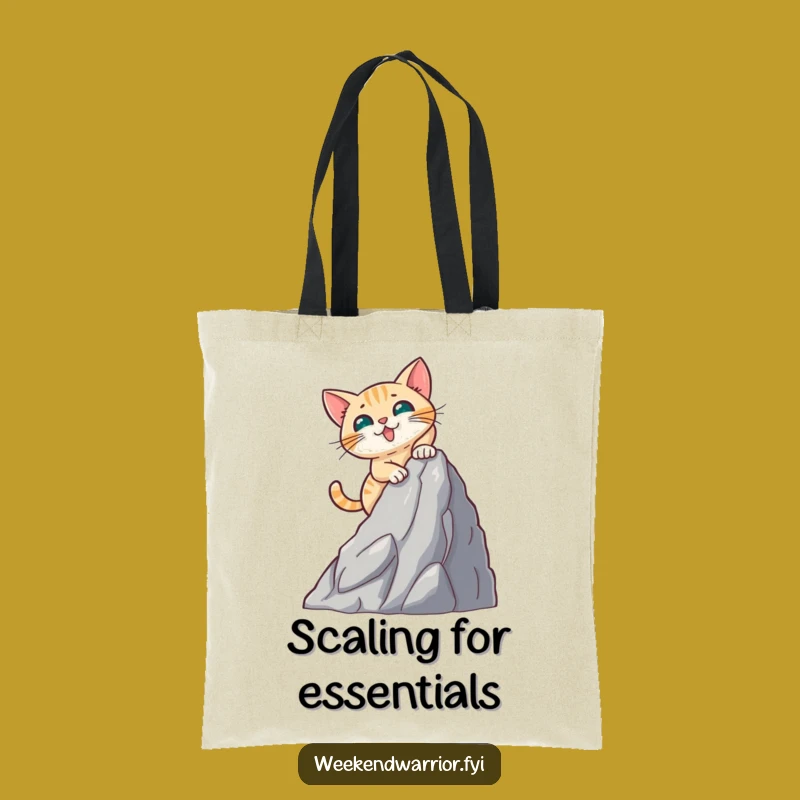 Funny Cat Mountain Climber Tote Bag - Carry Your Adventures