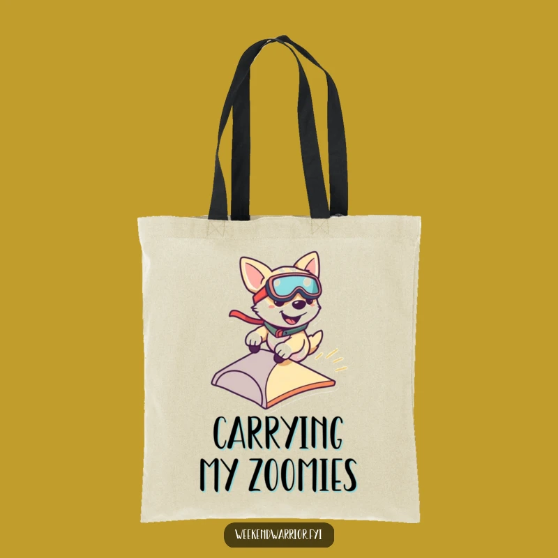 Funny Dog Zipping Tote Bag: Carry Your Essentials with Speedy Style, a Funny Gift