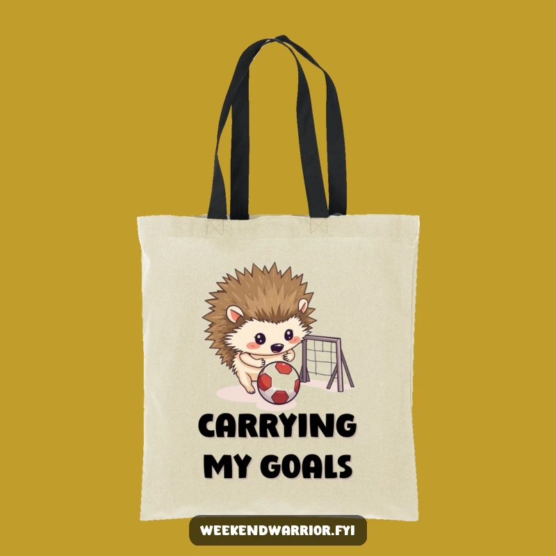 Funny Hedgehog Goal Tote Bag: Carry Your Goals with Critter Style, a Funny Gift