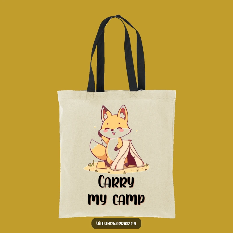 Funny Kawaii Fox Tent Tote Bag - Carry Your Adventures with Style