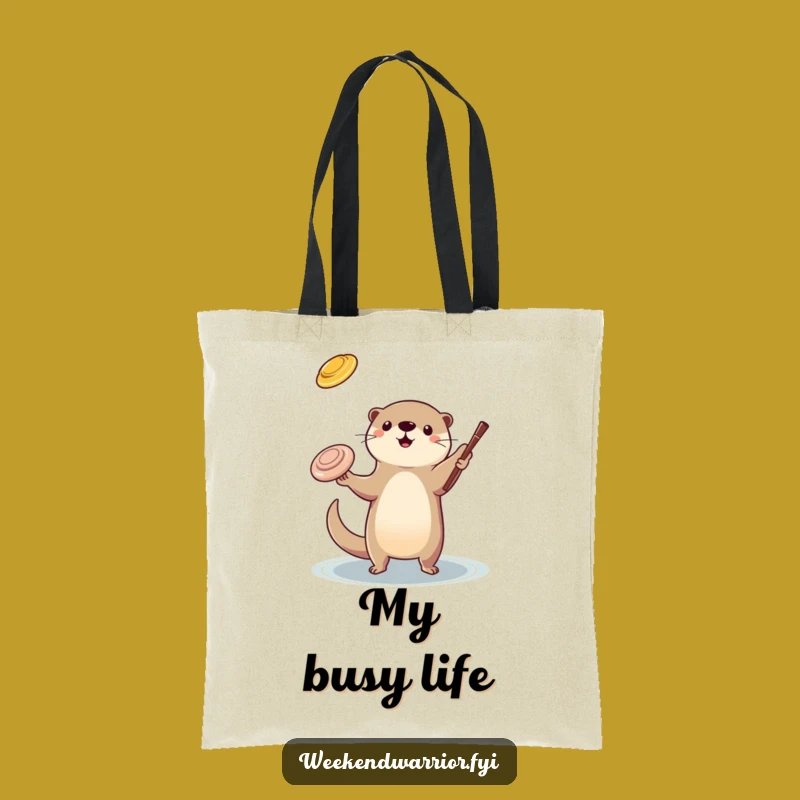 Funny Otter Juggling Tote Bag: Playful Otter Skill Bag, Practical Gift
