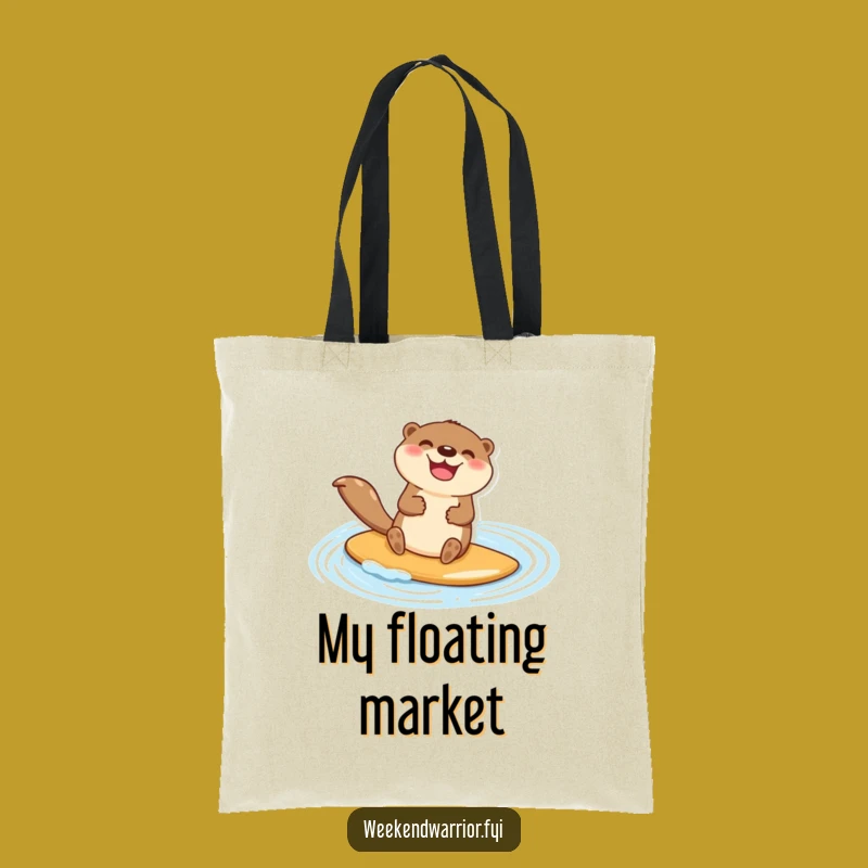 Funny Otter Paddleboard Tote Bag: Happy Water Goer Accessory Gift