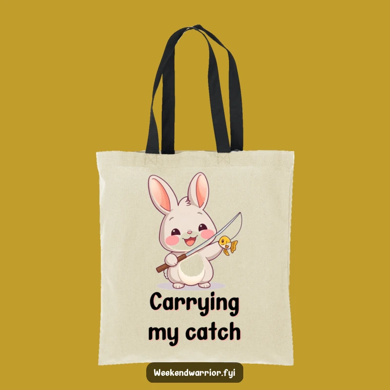Funny Rabbit Angler Tote Bag - Chic & Hilarious Catch-All Gift