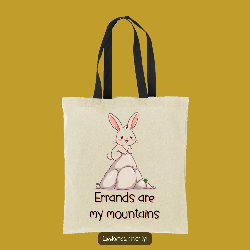 Funny Rabbit Tote Bag: Determined climber rabbit, a practical and funny gift.
