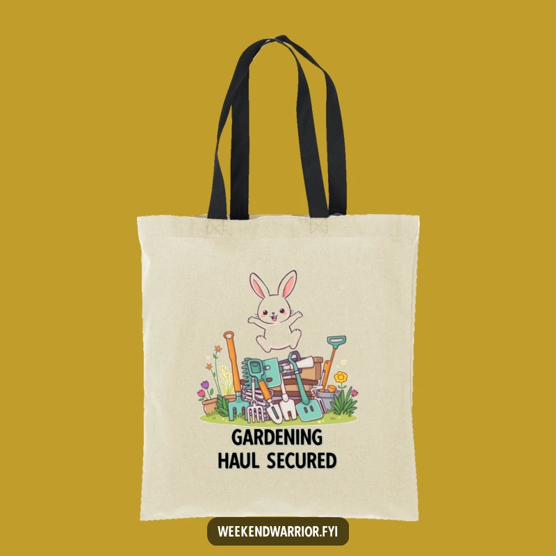 Funny Rabbit Gardener Tote Bag: Carry Your Gear, Humorous Garden Design, Perfect Gift